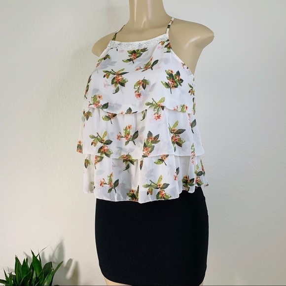 Abercrombie & Fitch Ruffle Floral Muscle Top Sz XS - Picture 7 of 9